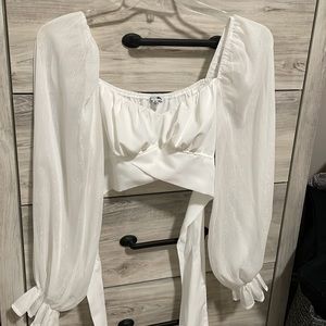 White cottage core top